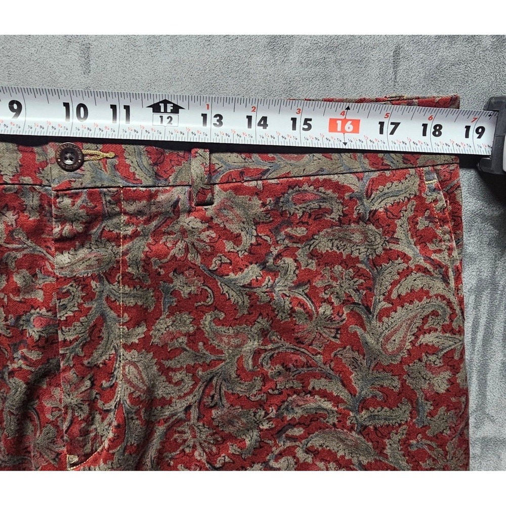 Polo Ralph Lauren Mens 36 Red Olive Paisley Cotton Chino Shorts 71567 - Picture 4 of 13
